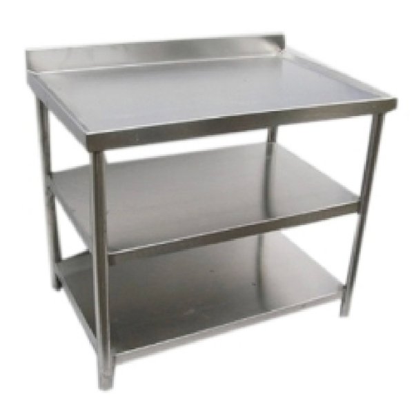 WORK TABLE WITH 2 UNDER SHELVES